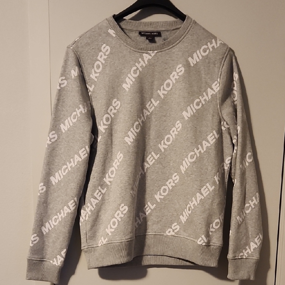 Michael Kors Logo Gray Crewneck Sweater